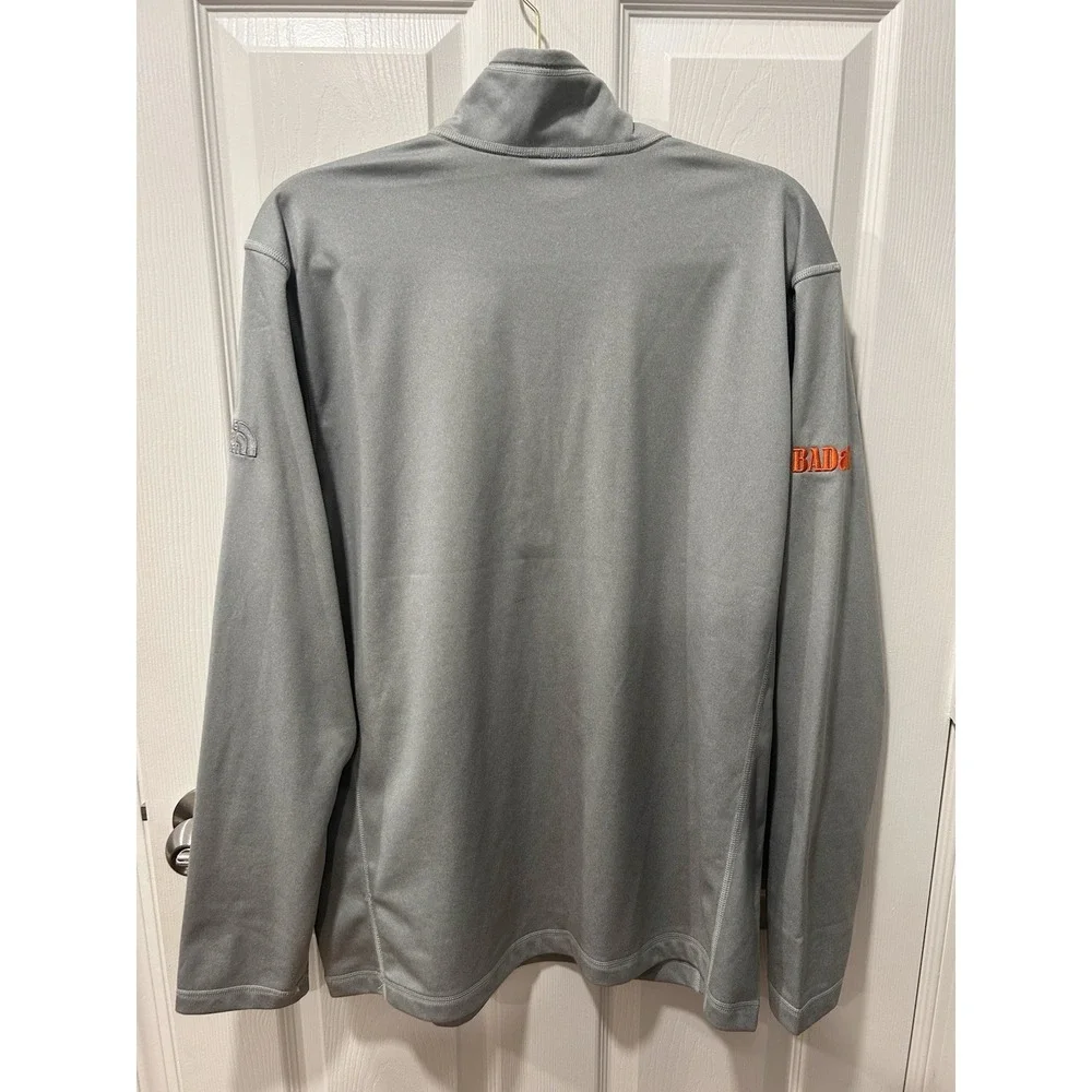The North Face‎ Branded Quarter 1/4 Zip Pullover Gray Sz Large Mens